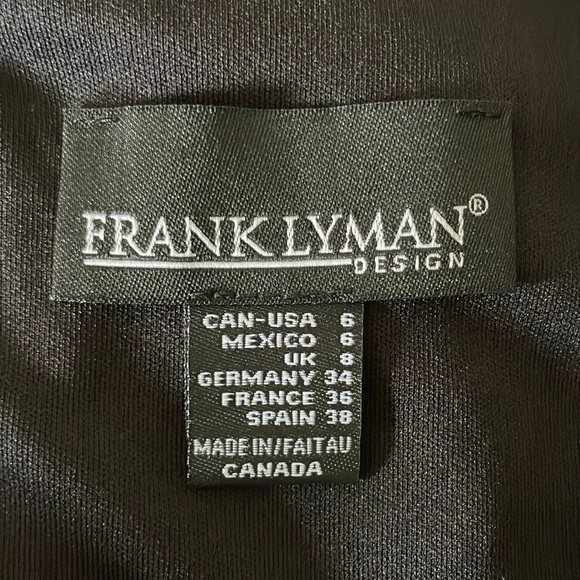 FRANK Lyman Design Cowl Neck Floral Lace Skirt Ruched Bodice A Line Dress Size 6 - Picture 11 of 12